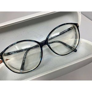 Vintage Tura 302 Blue Navy Oversized Oval  Eyeglasses Frames Japan 56 [] 14  135